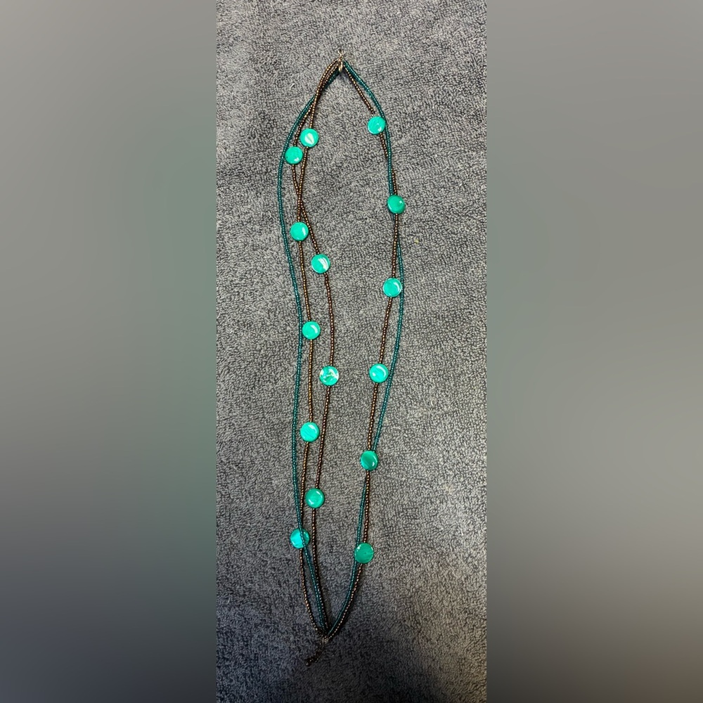 Multi-Strand Green Bead Necklace - Women Jewelry